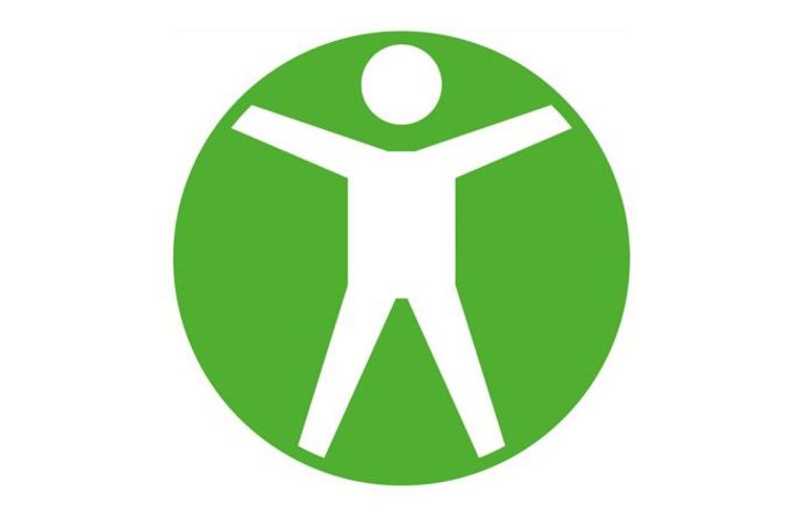Icon Barrierefreiheit: grüner Kreis in dem in Weiß eine stilisierte Figur eines Menschen zentral platziert ist