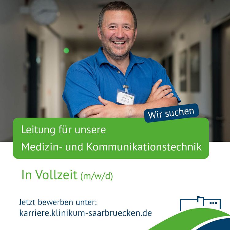 Eine Stellenanzeige: Wir suchen eine Leitung für die Medizin- und Kommunikationstechnik