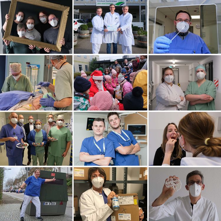 Collage mit verschiedenen Bildern aus dem Team Winterberg im Klinikum Saarbrücken