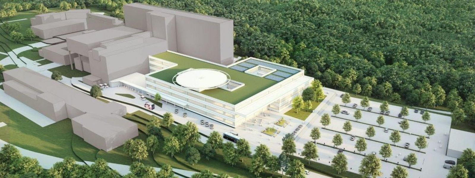 Planungsskizze: So soll der künftige Gesundheitscampus Winterberg am Klinikum Saarbrücken aussehen. Visualisierung_Gesundheitscampus_Winterberg.jpg