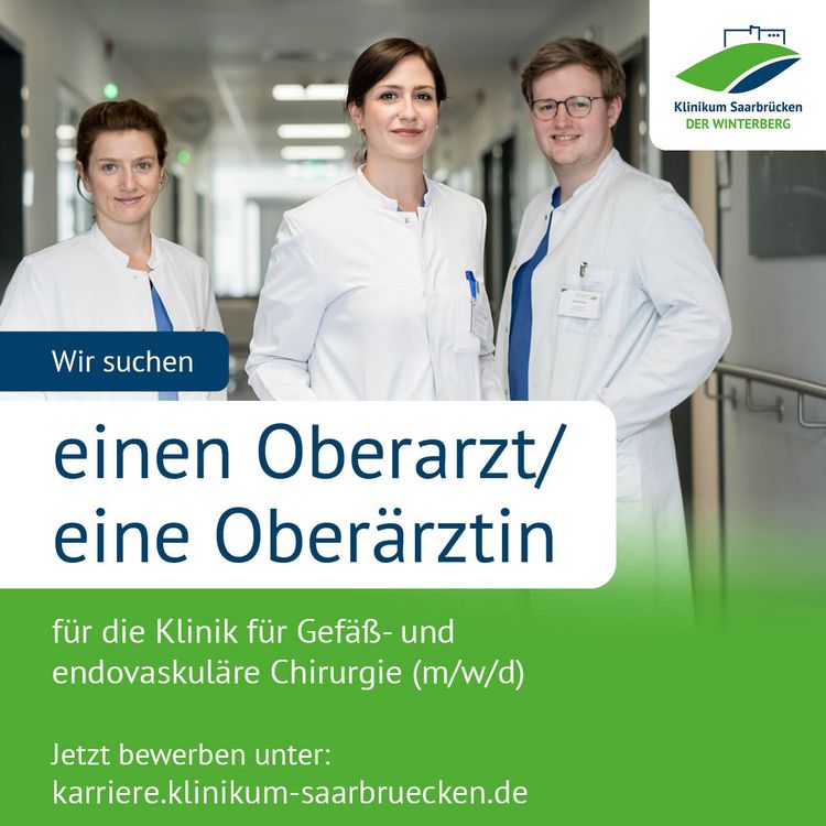 Eine Stellenanzeige: Wir suchen eine Oberärztin/einen Oberarzt für unser Gefäßzentrum