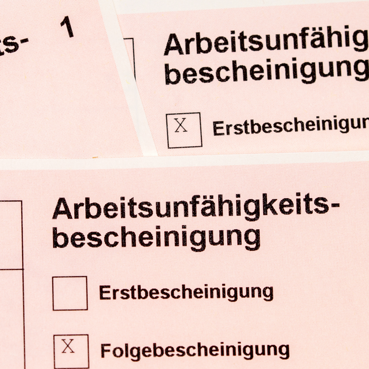 Foto von einer Arbeitsunfähigkeitsbescheinigung