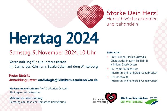 Eine Infografik: Am 9. November findet der Herztag im Casino des Klinikums Saarbrücken statt