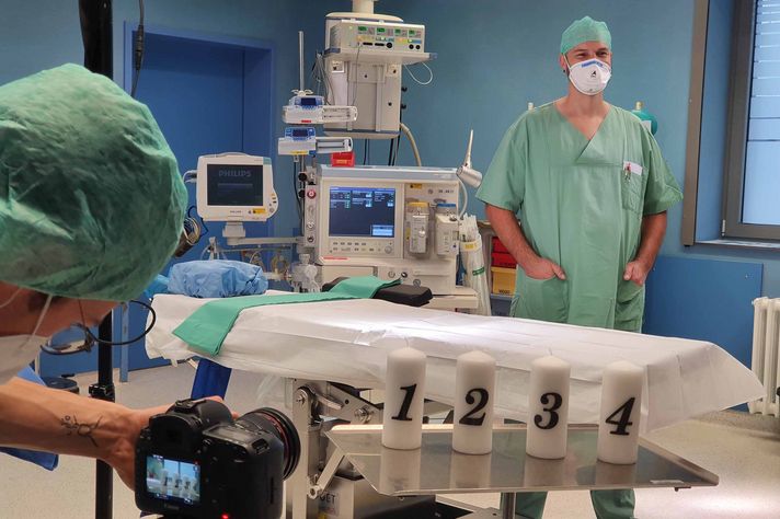 Dreharbeiten im OP im Klinikum Saarbrücken
