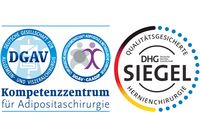2 Zertifikate: DGAV Kompetenzzentrum Adipositaschirurgie und DHG Siegel