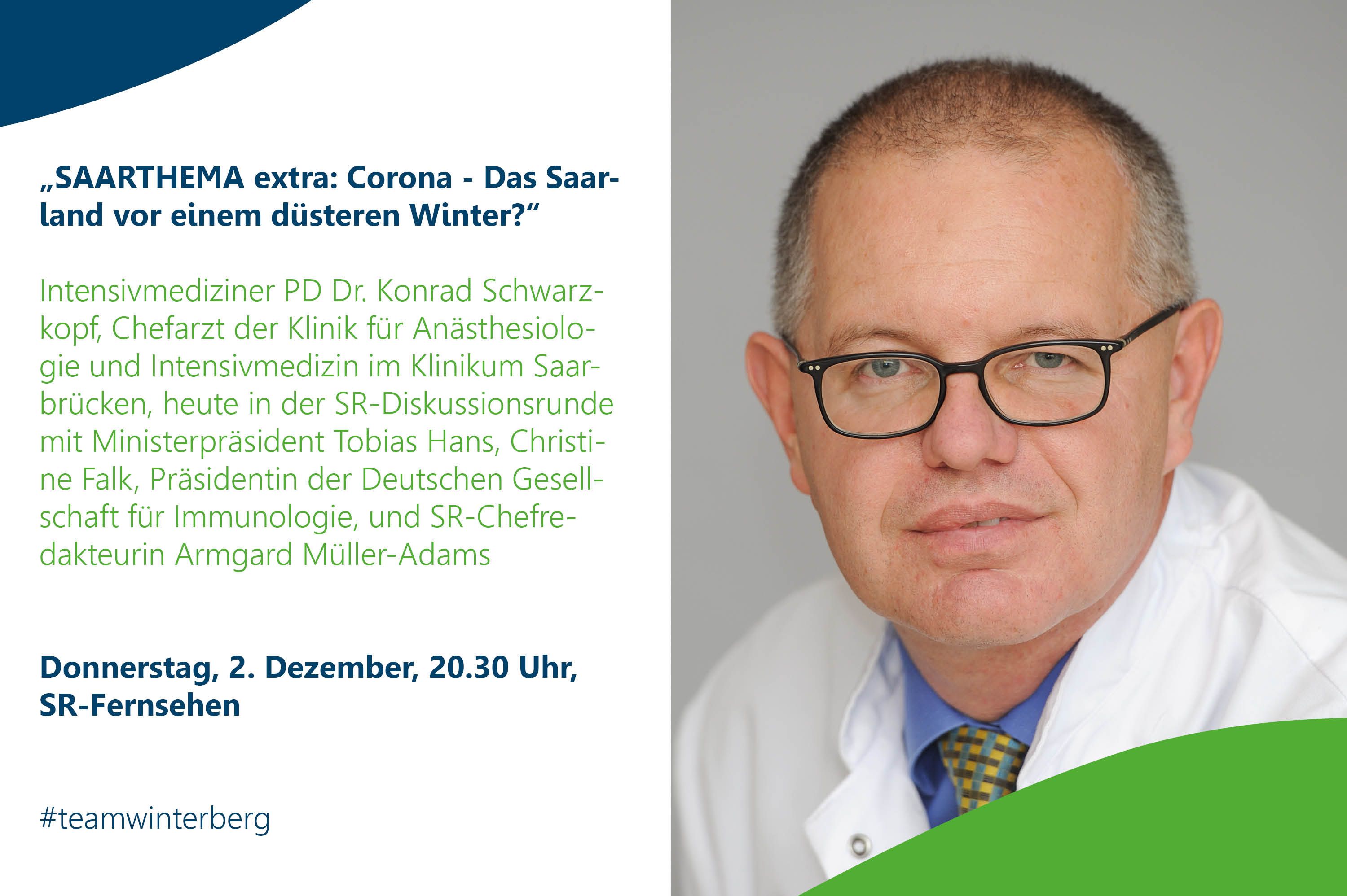 Ankündigung SR-Sendung mit PD Dr. Konrad Schwarzkopf