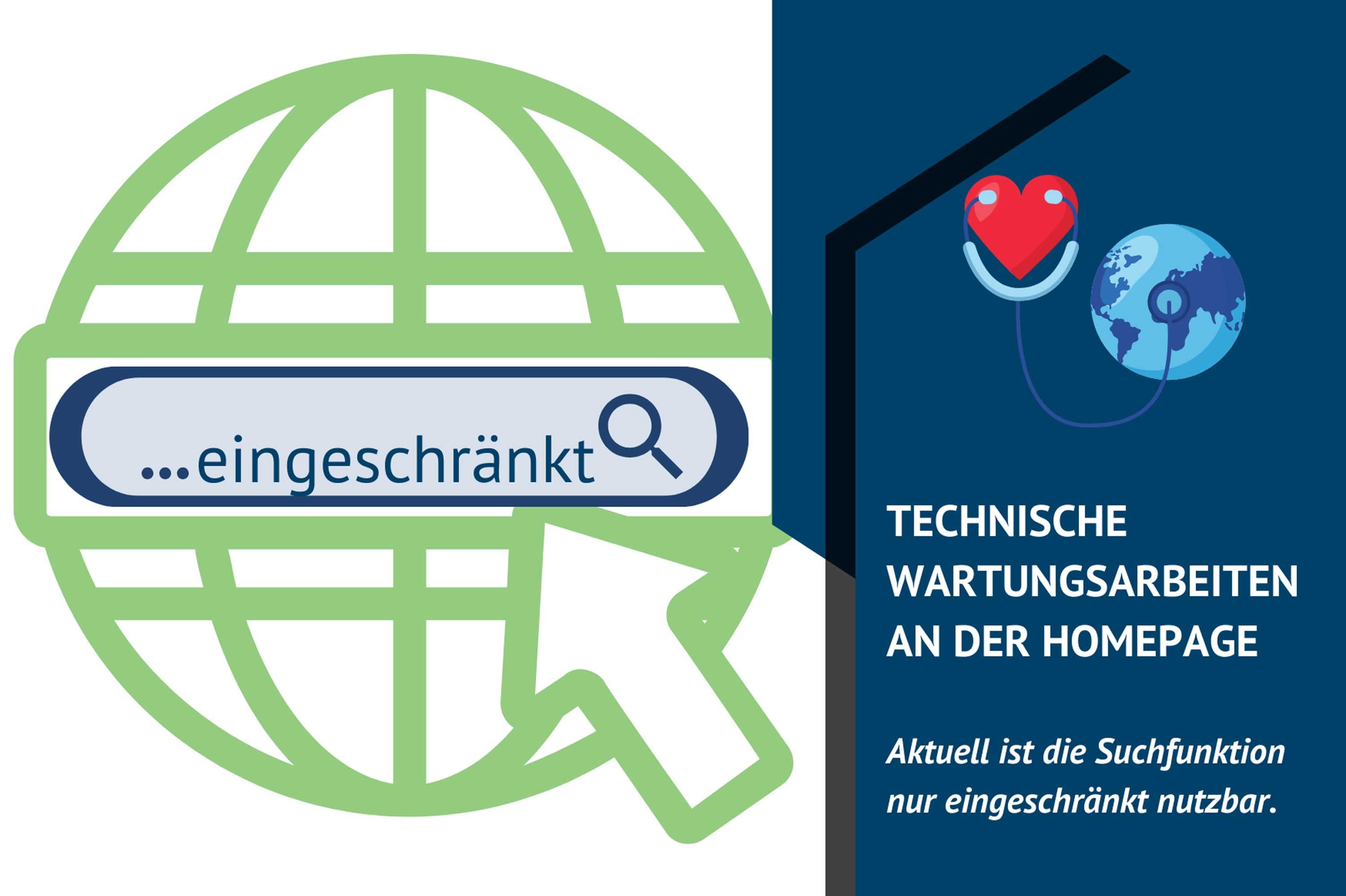 Hinweis: Wartungsarbeiten an der Homepage, Suchfunktion nur eingeschränkt nutzbar
