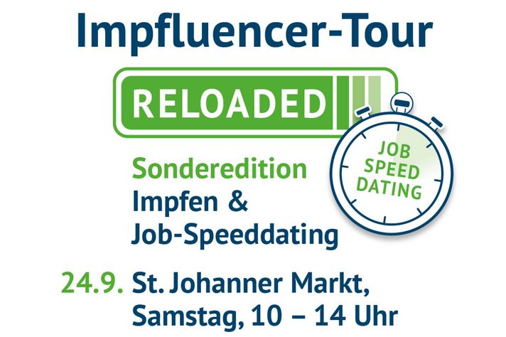 Imfluencer-Tour Reloaded: Das Team Winterberg impft gemeinsam mit der Landeshauptstadt Saarbrücken gegen Corona. Sonderedition Impfen und Job-Speeddating am 24.9. auf dem St. Johanner Markt, 10 bis 14 Uhr