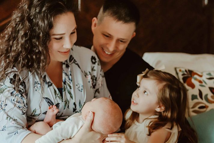 Familienfoto, Familie Burke aus den USA