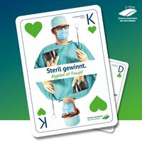 Grafik zur Hygienekampagne "Hygiene ist Trumpf", Chefarzt Dr. Michael Steffen: Steril gewinnt. 