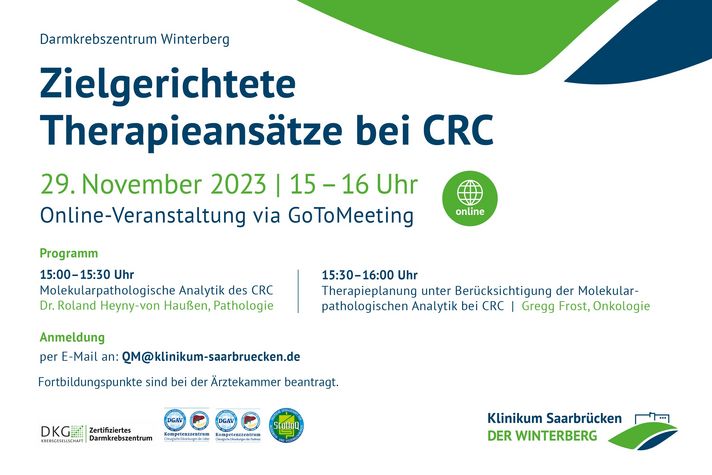 Grafik: Online Veranstaltung für Ärzte: Zielgerichtete Therapieansätze bei CRC.