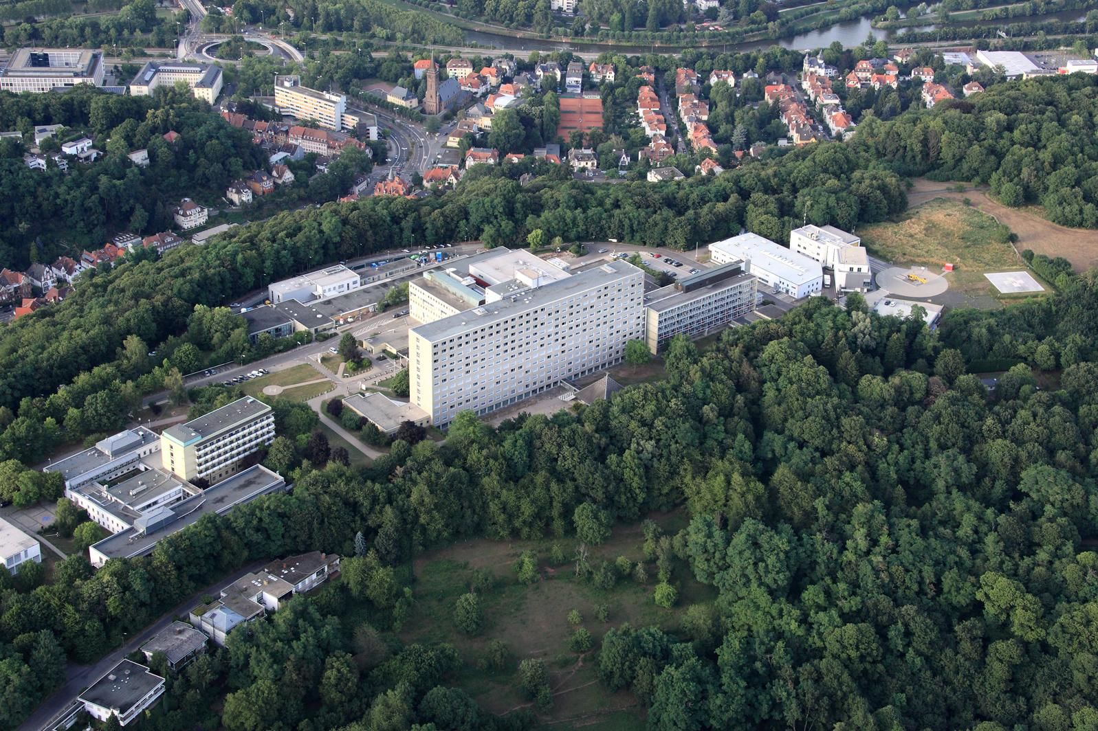 Das Klinikum Saarbrücken aus der Luft