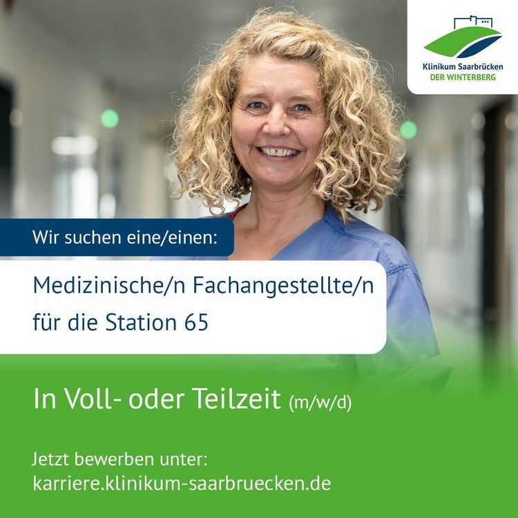 Eine Stellenanzeige: Wir suchen Medizinische Fachangestellte für die Station 65