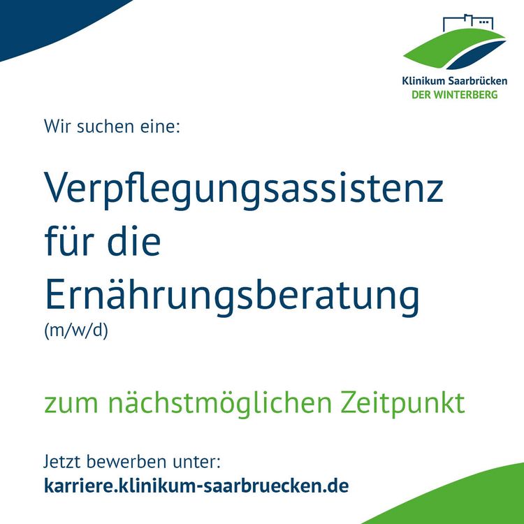Eine Stellenanzeige: Wir suchen für unsere Ernährungsberatung eine Verpflegungsassistenz