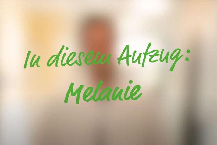 Ausschnitt Video der Kampagne "#bewegdich - Platz für alle, Raum für dich" - Interview "In diesem Aufzug" von Melanie im Klinikum Saarbrücken