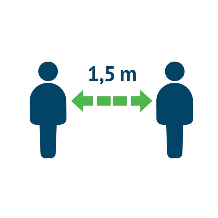 Icon Abstand 1,5 m zwischen 2 Figuren