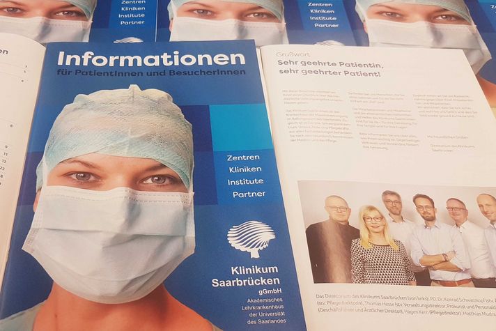 Informationen für Patienten neue Broschüre im Klinikum Saarbrücken - Titelseite