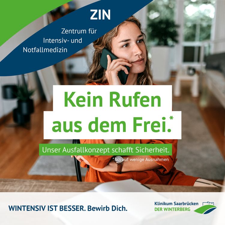 Kampagnenmotiv "Wintensiv ist besser" im Klinikum Saarbrücken für Intensivpflegekräfte: Dank Joker ist deine Freizeit safe. Kein Rufen aus dem Frei dank sinnvoller Ausfallkonzepte.
