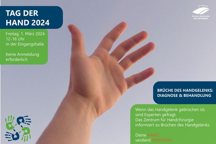 Grafik: Tag der Hand im Klinikum Saarbrücken am 1.3.2024 zwischen 12 und 16 Uhr