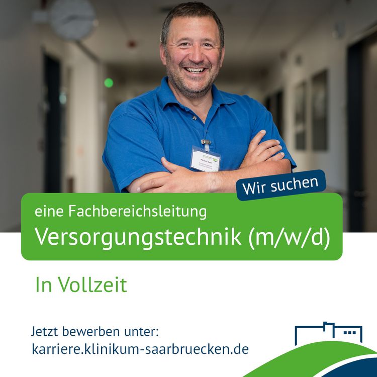 Eine Stellenanzeige: Wir suchen eine Fachbereichsleitung für die Versorgungstechnik