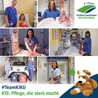 Collage mit allen Pflegekräften der Serie "KIS: Pflege, die stark macht"