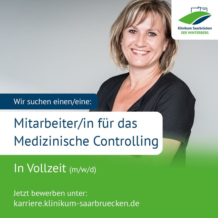 Eine Stellenanzeige: Wir suchen einen Mitarbeiter/eine Mitarbeiterin für unser medizinisches Controlling