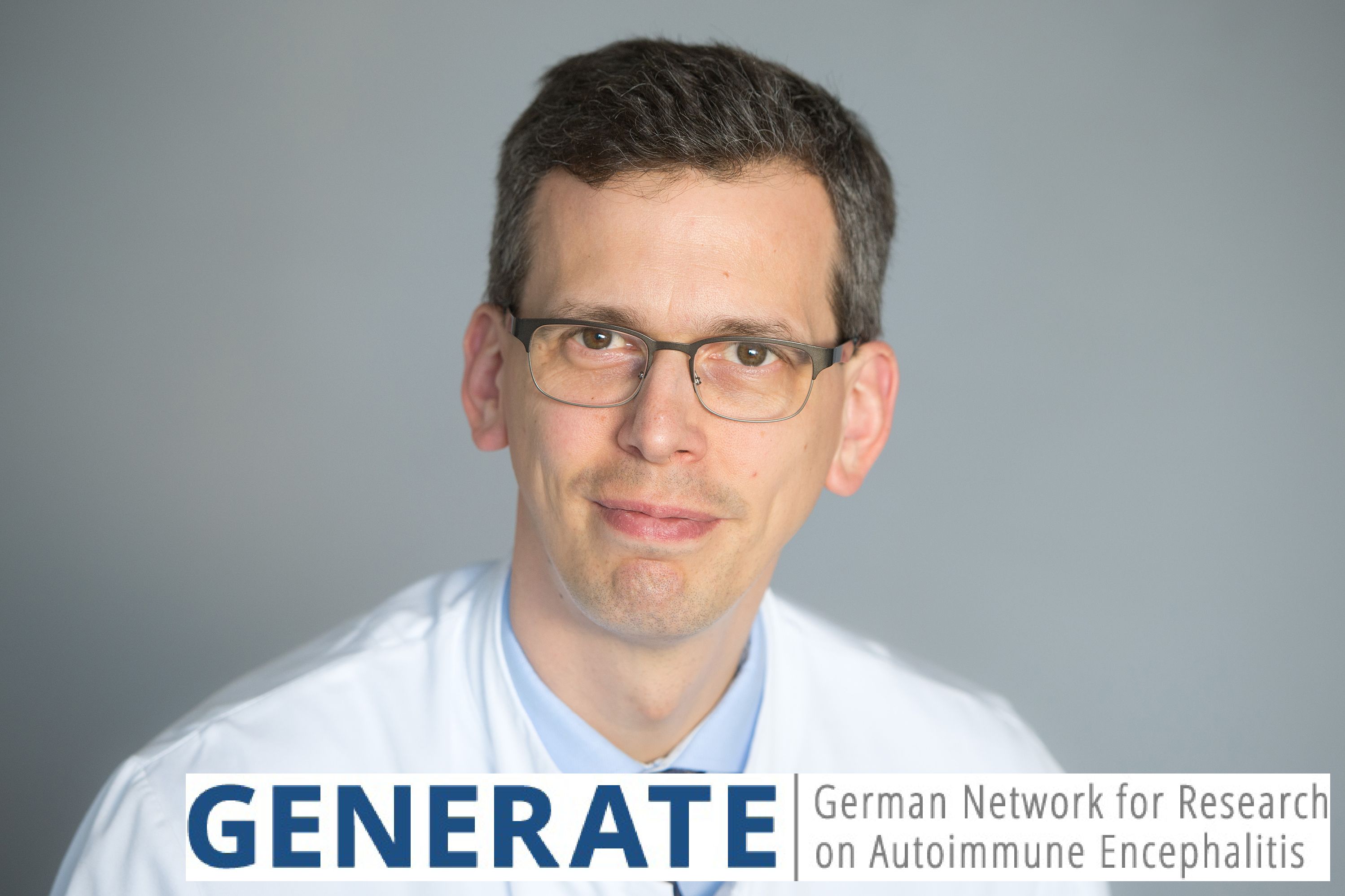 PD Dr. Andreas Binder, Chefarzt im Klinikum Saarbrücken, mit Logo "Generate"
