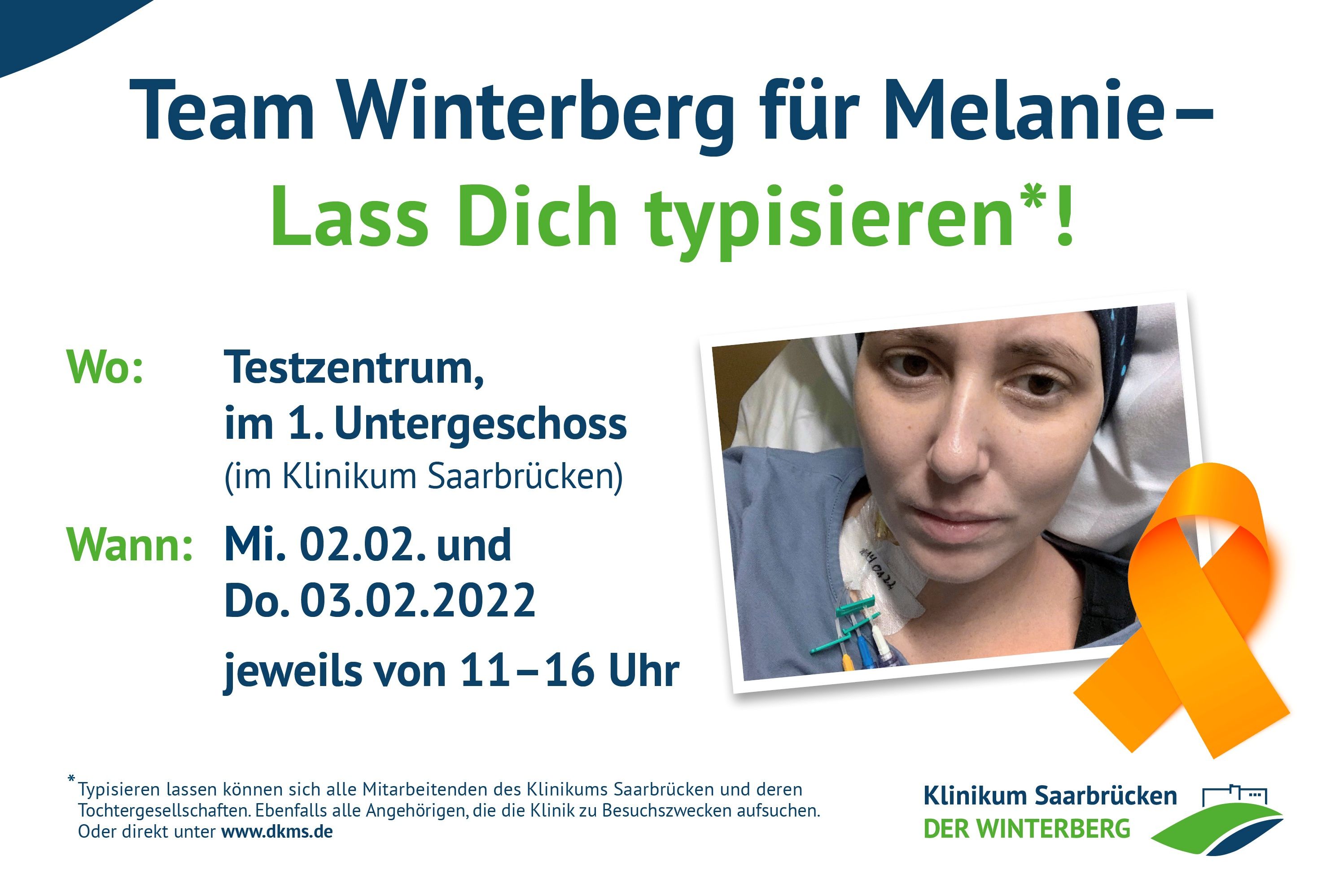 Team Winterberg für Melanie - Ankündigung der Vor-Ort-Typisierung im Klinikum Saarbrücken