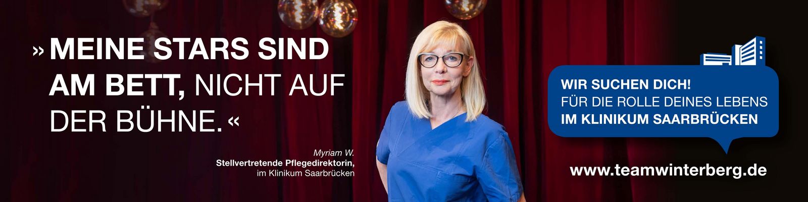 Stellvertretende Pflegedirektorin Myriam W. im Theater: Die Rolle Deines Lebens im Klinikum Saarbrücken Pflegekampagne_MyriamW.jpg